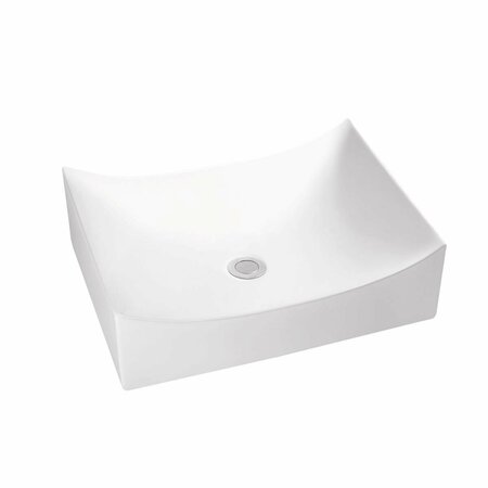 SFC CENTER White Artistic Porcelain Vessel Bathroom Sink, 15.75 x 15.75 x 5.12 in. TP-2300